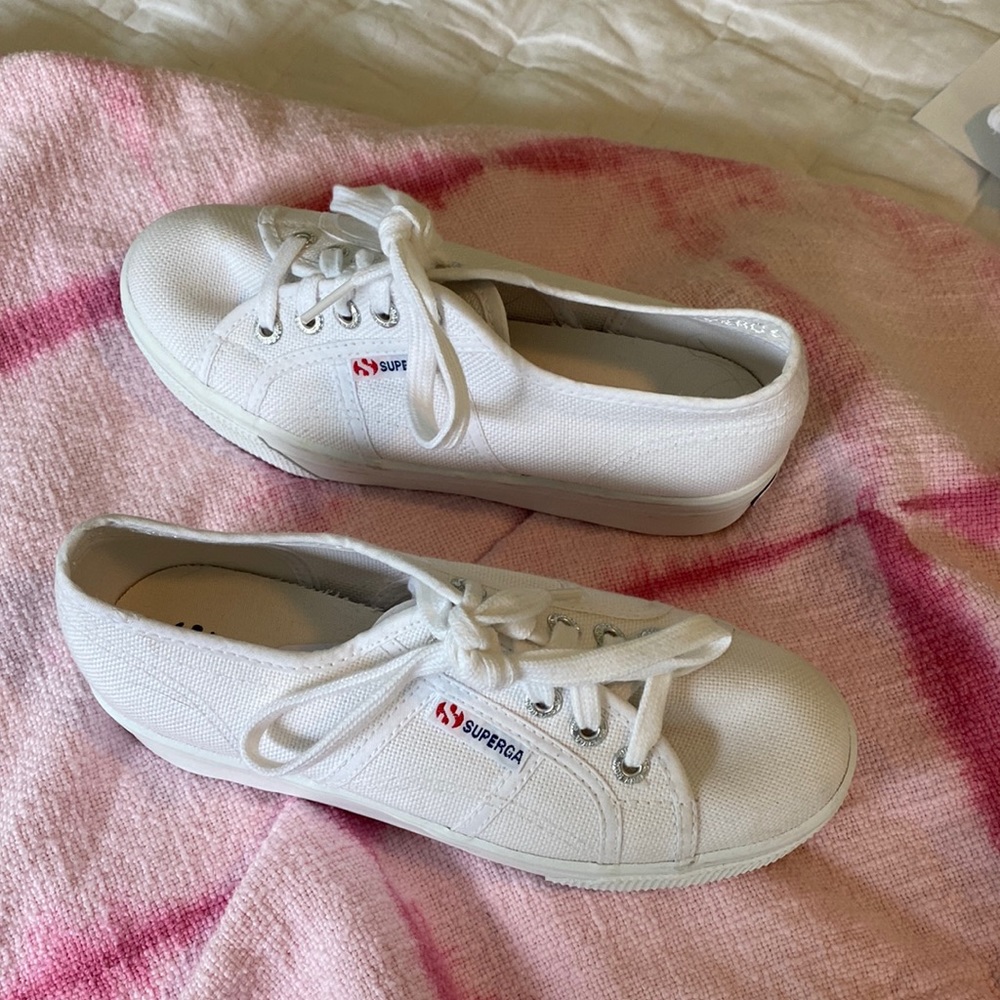 white platform superga